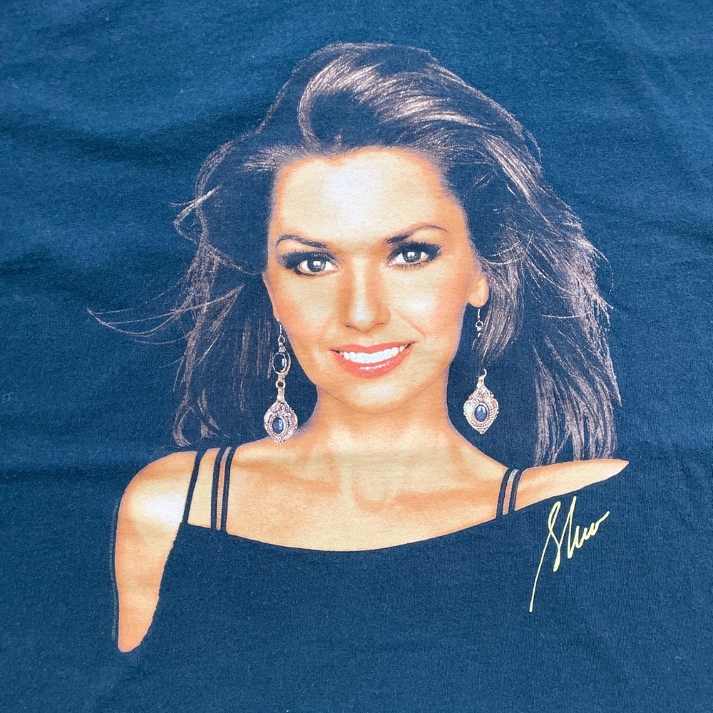 Vtg 2003 Shania Twain Up Tour Tee Big Face Rap Style M 19.5x25.5 Anvil - Picture 5 of 7
